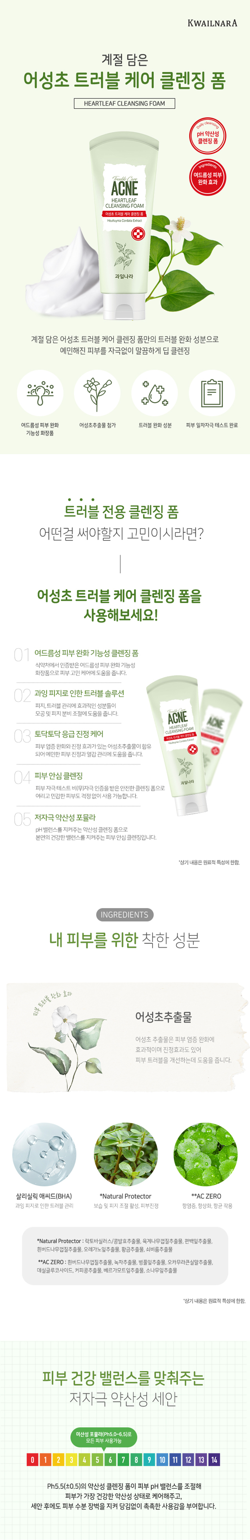 KWAILNARA Heartleaf Troublecare Cleansing Foam detail image 1
