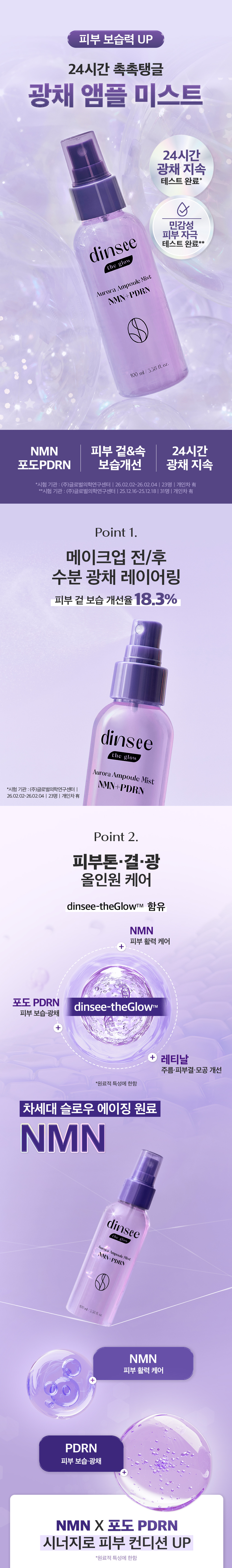 dinsee the glow Aurora NMN PDRN Radiance Ampoule Mist 100 ml detail image 1
