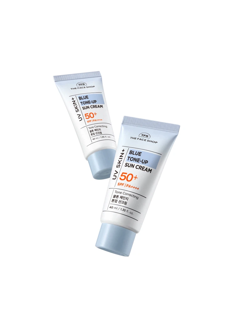 THE FACE SHOP Uvskin Plus Blue Tone-Up Sun Cream 40 ml image 2