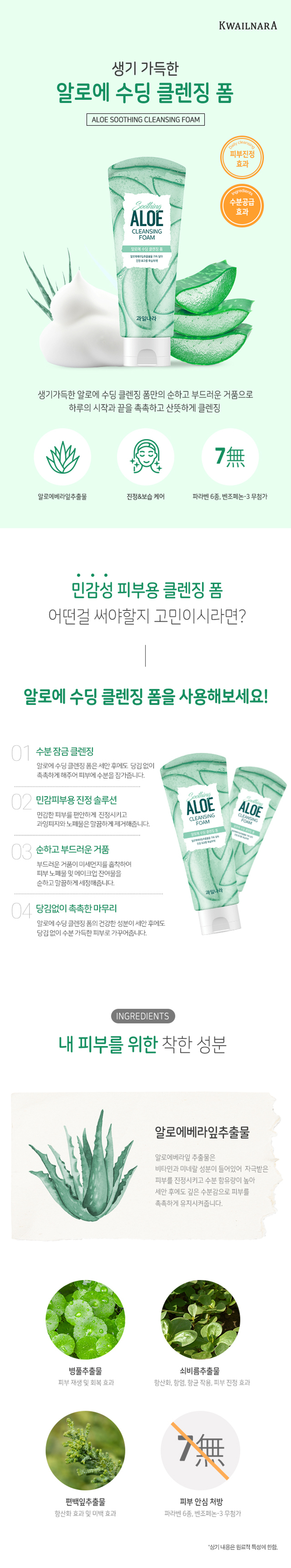 KWAILNARA Vitalizing Aloesoothing Cleansing Foam 130 g detail image 1