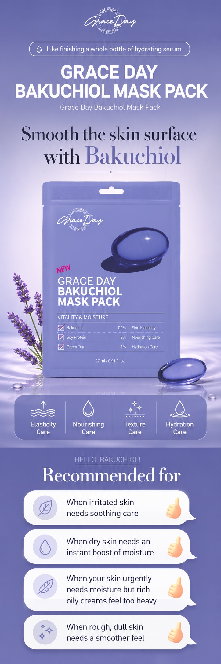 Grace Day Bakuchiol Ampoule Mask Pack detail image 1